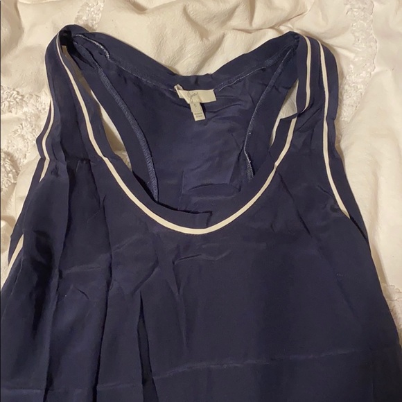Joie Navy Silk Razorback Tank - Picture 4 of 6